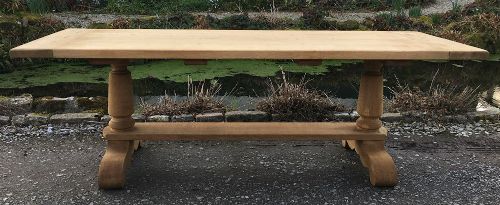 Bleached Oak Farmhouse Dining Table