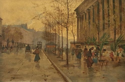 City View - Antique Oil Painting