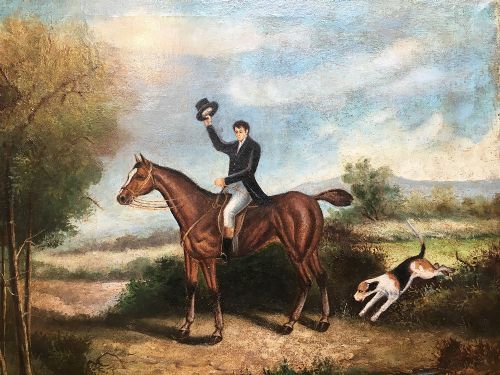 Hunting Scene -  19th Century Oil Painting