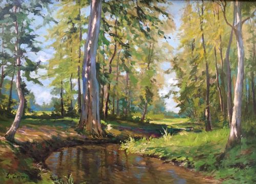 Woodland View - Antique Oil Painting