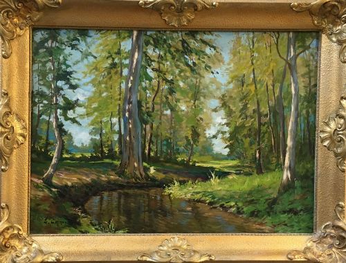 fig 1. Woodland View - Antique Oil Painting