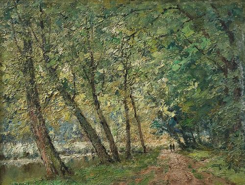 Woodland in Summer - Antique Oil Painting