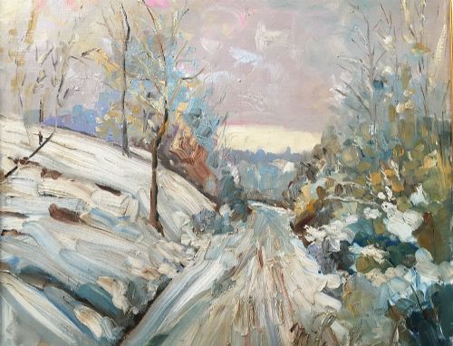 Winter Landscape - Oil Painting