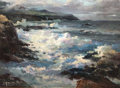 Rough Sea - Antique Oil Painting