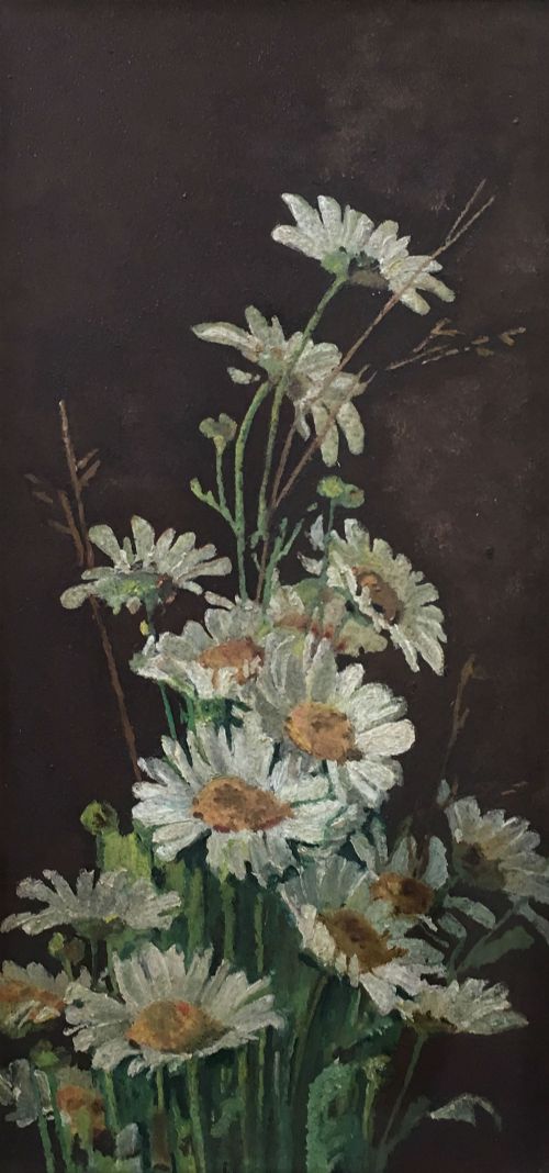 Oxeye Daisies - Antique Oil Painting
