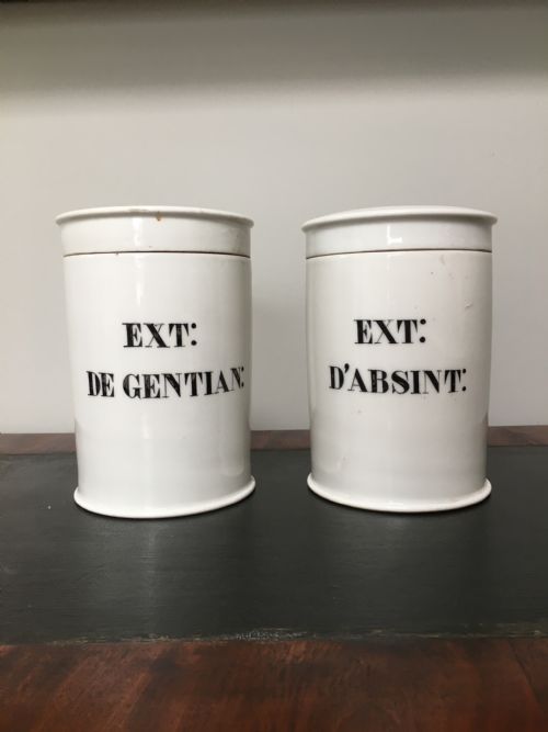 Ceramic French Pharmacy Jars