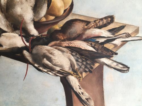 fig 2. Game Birds and Fruit - Antique Oil Painting