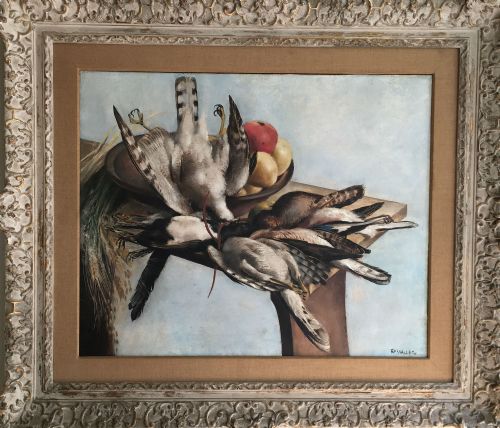 fig 3. Game Birds and Fruit - Antique Oil Painting