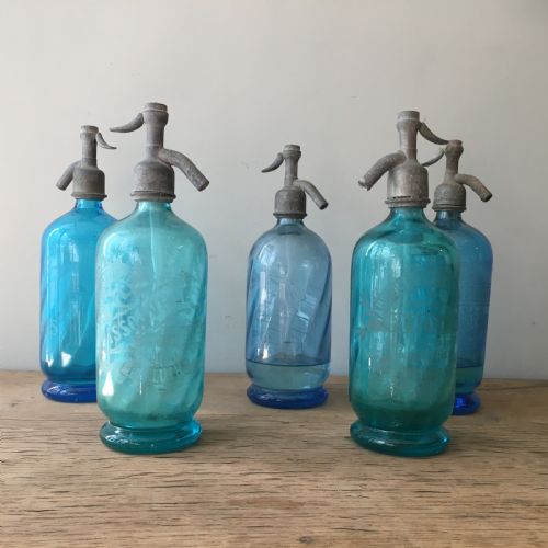 Set of Four French Glass Soda Syphons