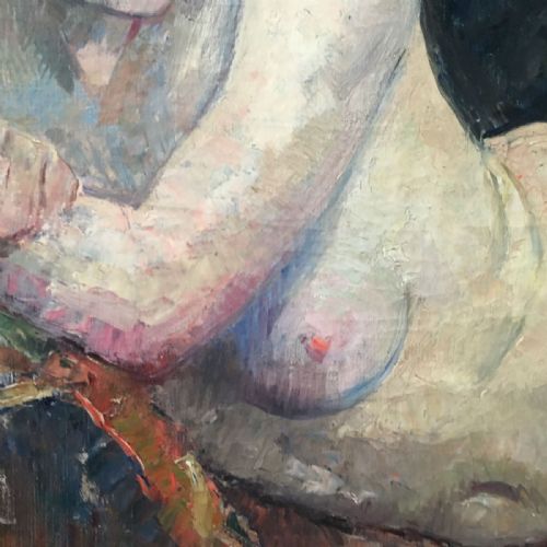 fig 5. Reclining Female Nude - Antique Oil Painting