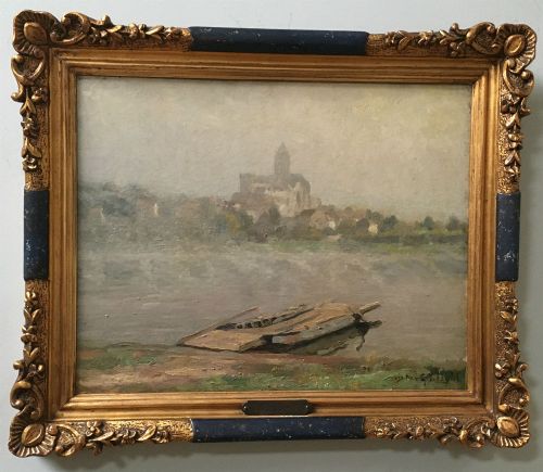 fig 1. River View - Antique Oil Painting