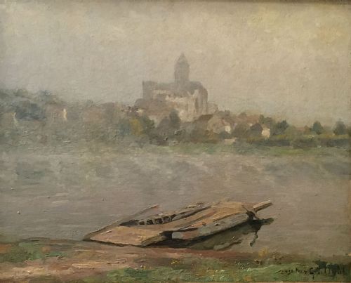 fig 3. River View - Antique Oil Painting