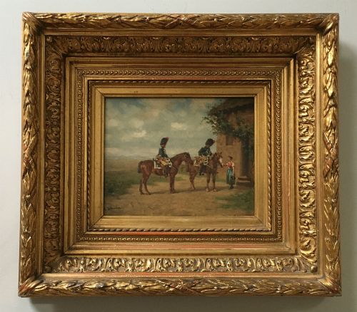 fig 1. The Halt - Antique Oil Painting