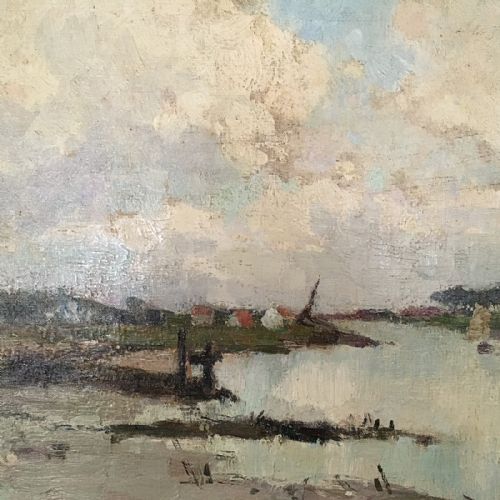 fig 2. View of an Estuary- Antique Oil Painting