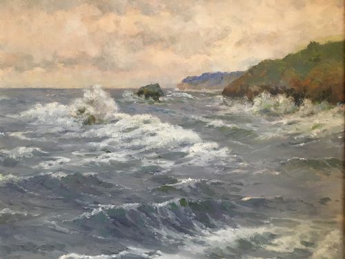 Rough Sea - Antique Oil Painting