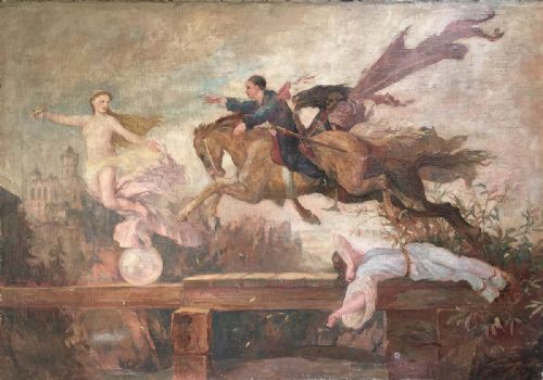 Mythological Scene - Antique Oil Painting
