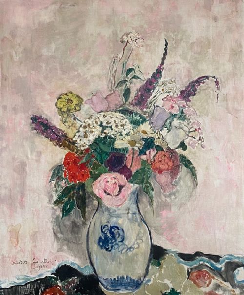 Vase of Flowers - Antique Oil Painting
