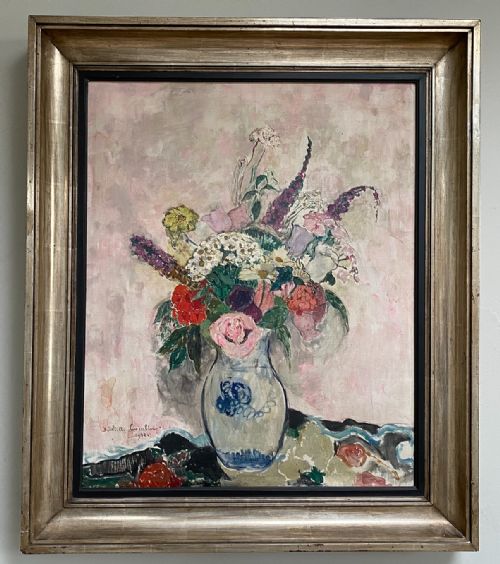 fig 2. Vase of Flowers - Antique Oil Painting