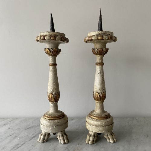 Pair of Painted Candlesticks