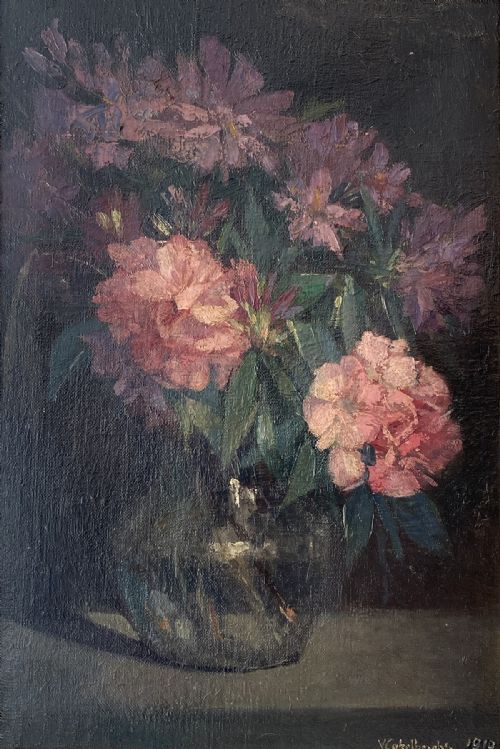 Vase of Flowers - Antique Oil Painting