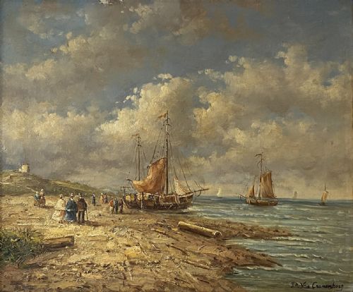 Coastal View - Antique Oil Painting