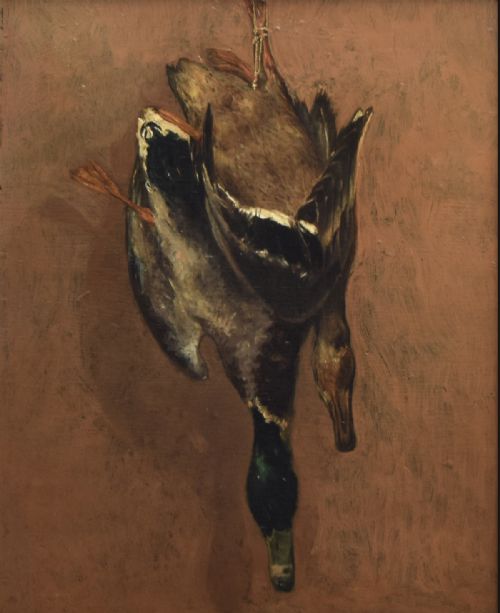 Brace of Mallard - Antique Oil Painting
