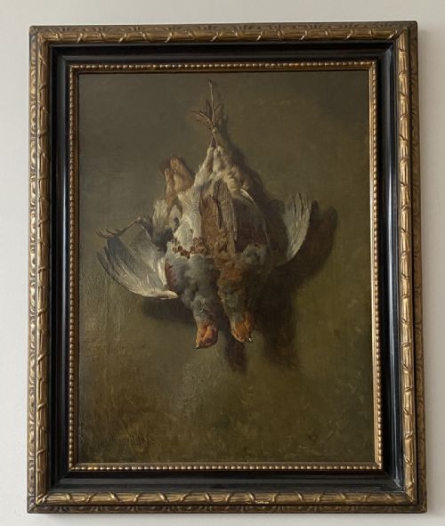 fig 1. Brace of Partridge - Antique Oil Painting