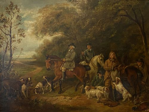 The Shooting Party - Antique Oil Painting