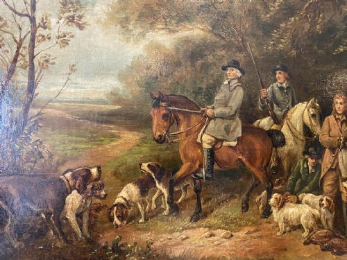 fig 3. The Shooting Party - Antique Oil Painting