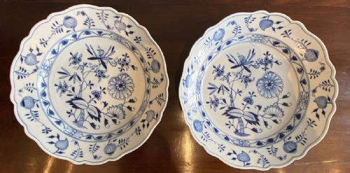 Pair of Blue and White Meissen Plates.