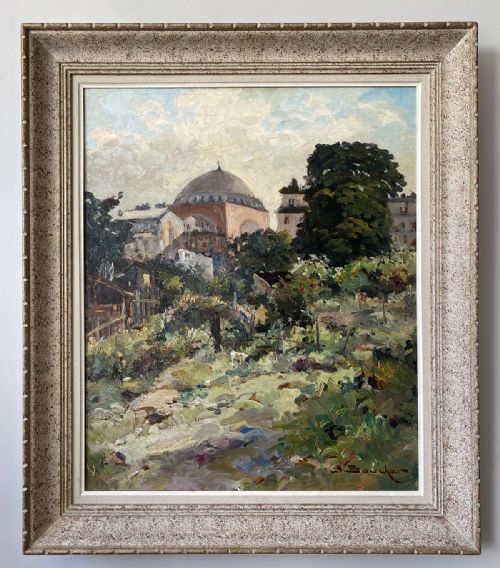 fig 1. Oriental Garden - Antique Oil Painting