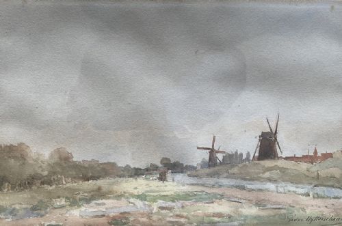 Windmills - Antique Watercolour