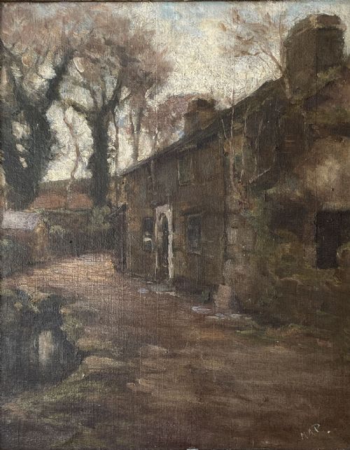 Cornish Cottage - Antique Oil Painting