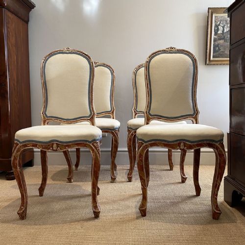 Set of Four Italian Painted Chairs