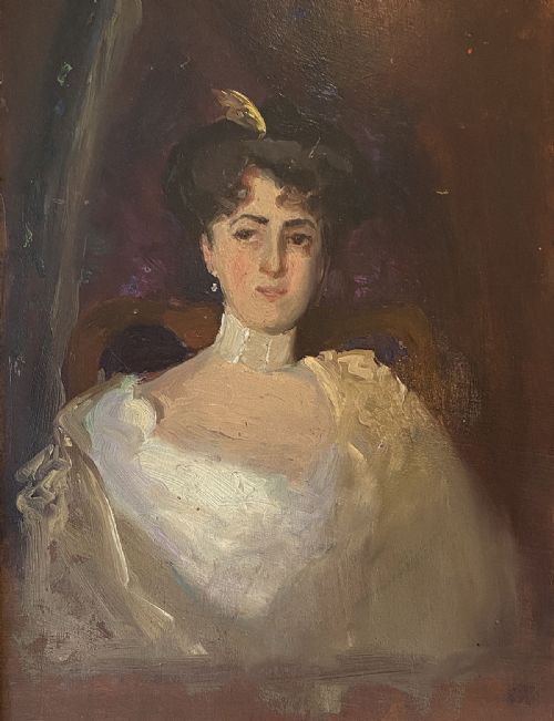 Portrait of a Lady - Antique Oil Painting