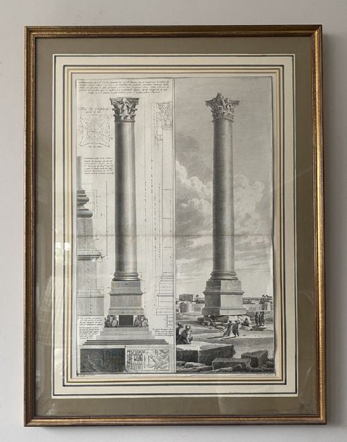 Architectural Engraving of a Column
