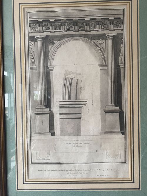 FRENCH ARCHITECTURAL ENGRAVING 18TH CENTURY - ADDITIONAL PHOTO 1