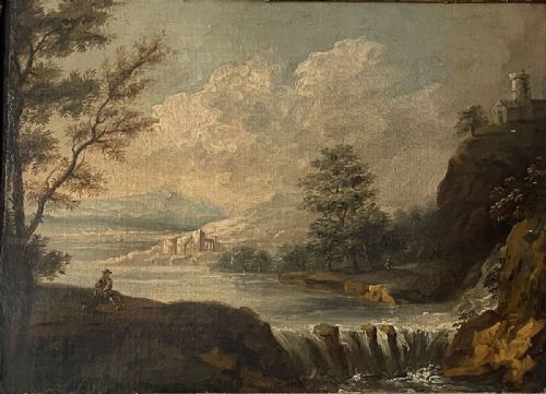 Italian Landscape - Antique Oil Painting
