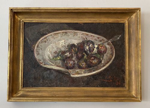 fig 2. Fruits in a Bowl - Antique Oil Painting