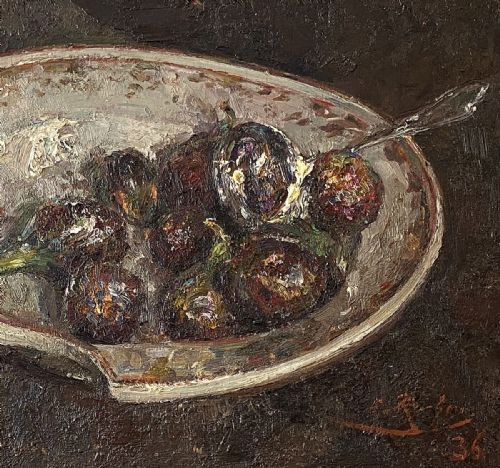 fig 3. Fruits in a Bowl - Antique Oil Painting