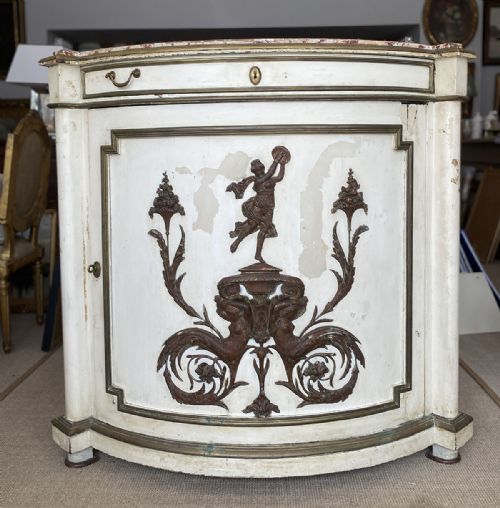 French Paintednbow Front Cupboard