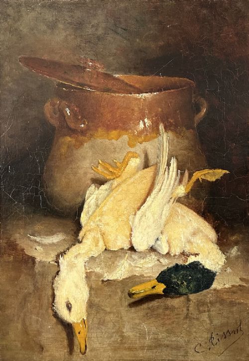 Confit Du Canard - Antique Oil Painting