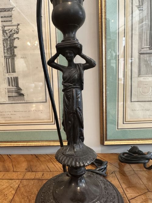 PAIR OF FRENCH BRONZE LAMPS - ADDITIONAL PHOTO 3