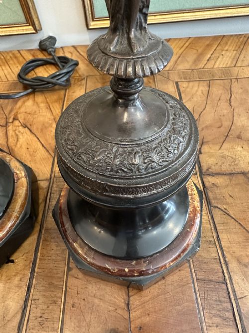 PAIR OF FRENCH BRONZE LAMPS - ADDITIONAL PHOTO 5