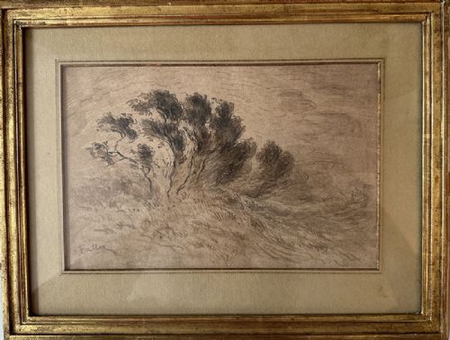 fig 1. Tree in a Landscape - 19th Century Drawing