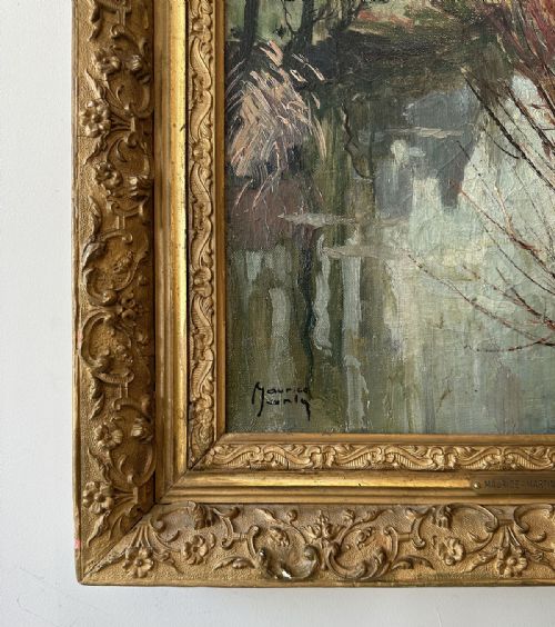 fig 3. View of a River - Antique Oil Painting