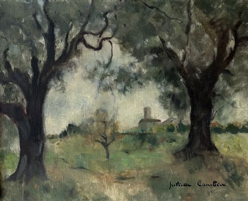Two Trees - Antique Oil Painting