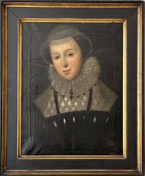 fig 1. Portrait of Mary Queen of Scots - Antique Oil Painting