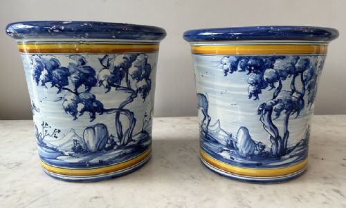 Pair of Antique Ceramic Planters