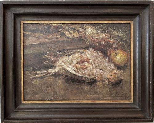 Still Life of a Bird - Antique Oil Painting